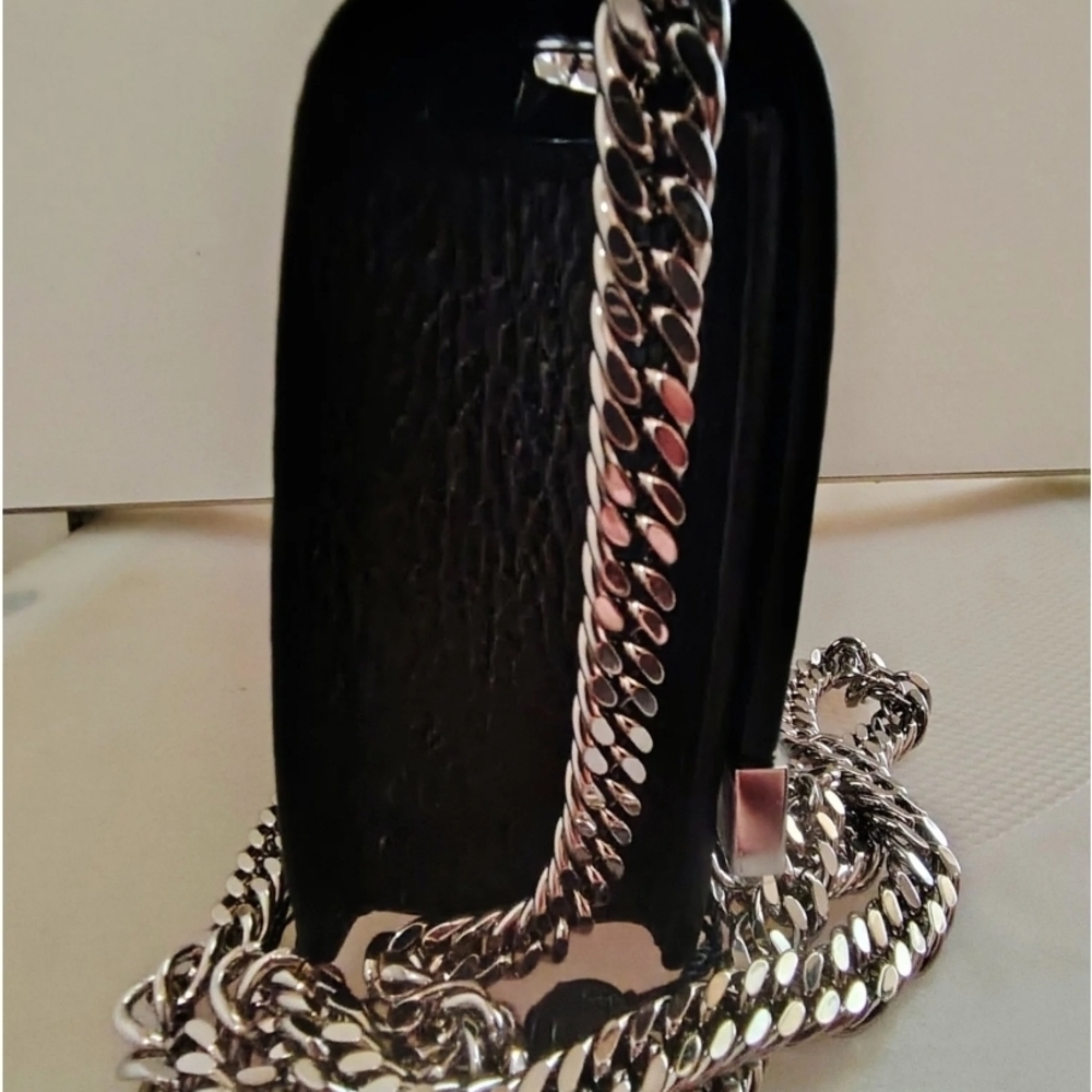 Philipp Plein Black and Silver Clutch Shoulderbag with Edgy Glamour $2200 - Picture 10 of 12